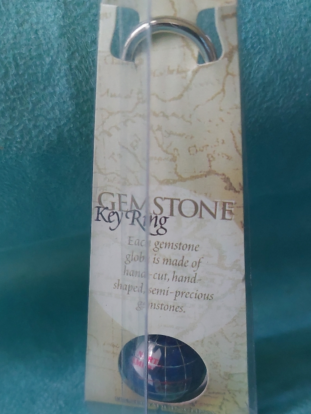Gemstone Key Ring with Rotating Globe